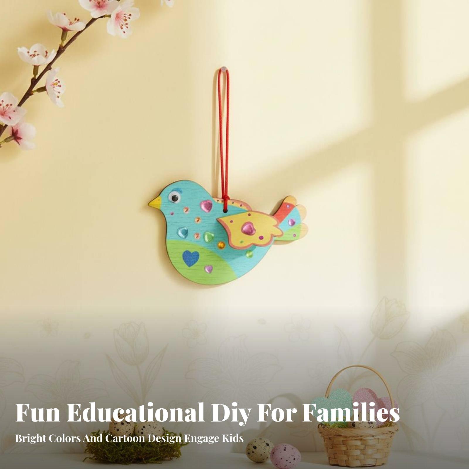 Kids Education Activities - Kit Kerajinan Ornamen Burung Kayu DIY