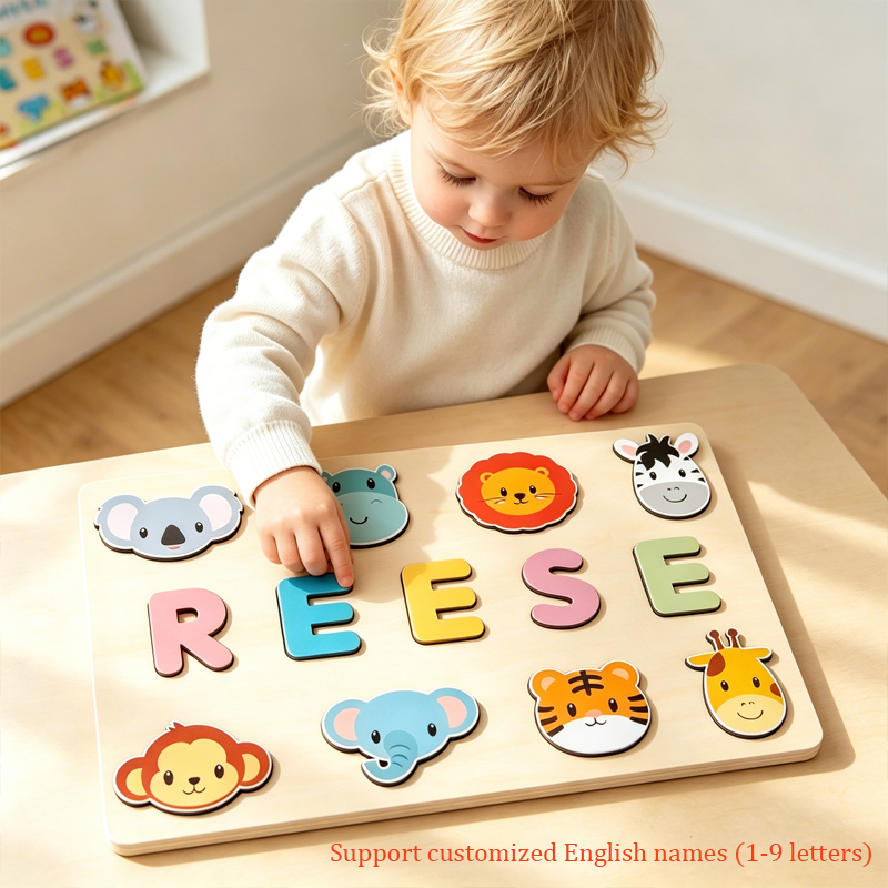 Kids Education Name - Puzzle Kayu Pribadi Montessori Nama Bayi