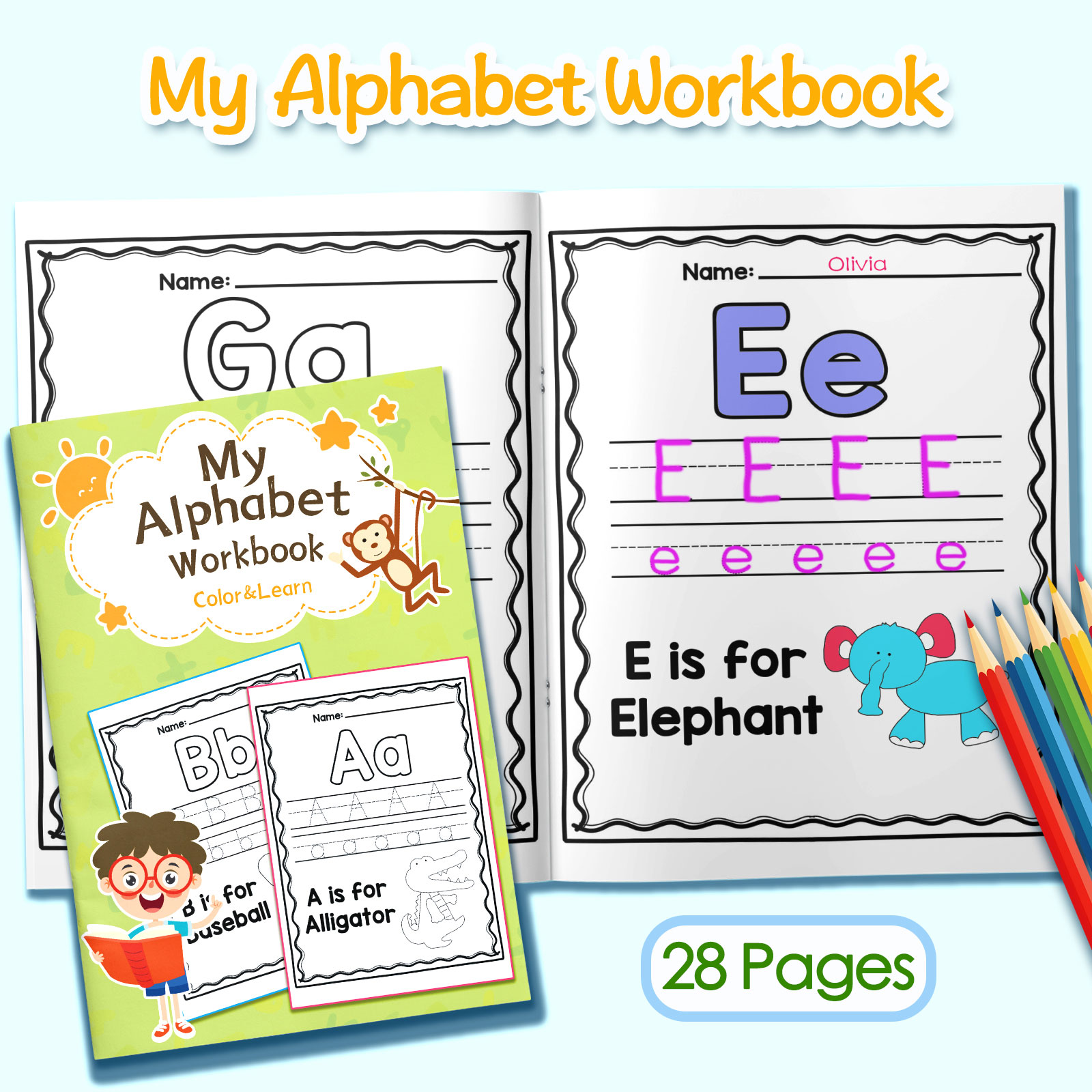 Kids Education Activities - Buku Kerja Mewarnai Kata dan Kalimat