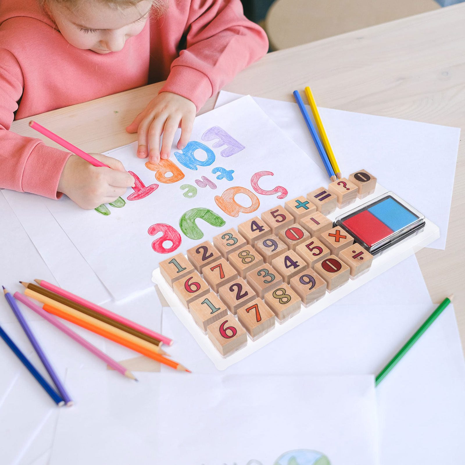 1 Set Stempel Angka Kayu, Alat - Kids Education Number ulasan dan harga