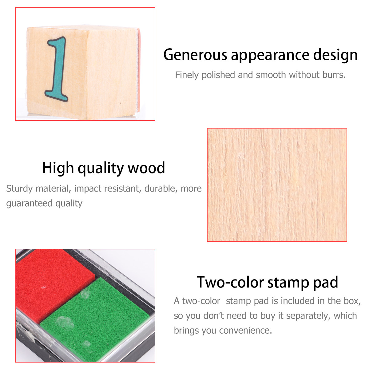 1 Set Stempel Angka Kayu, Alat - Kids Education Number ulasan dan harga