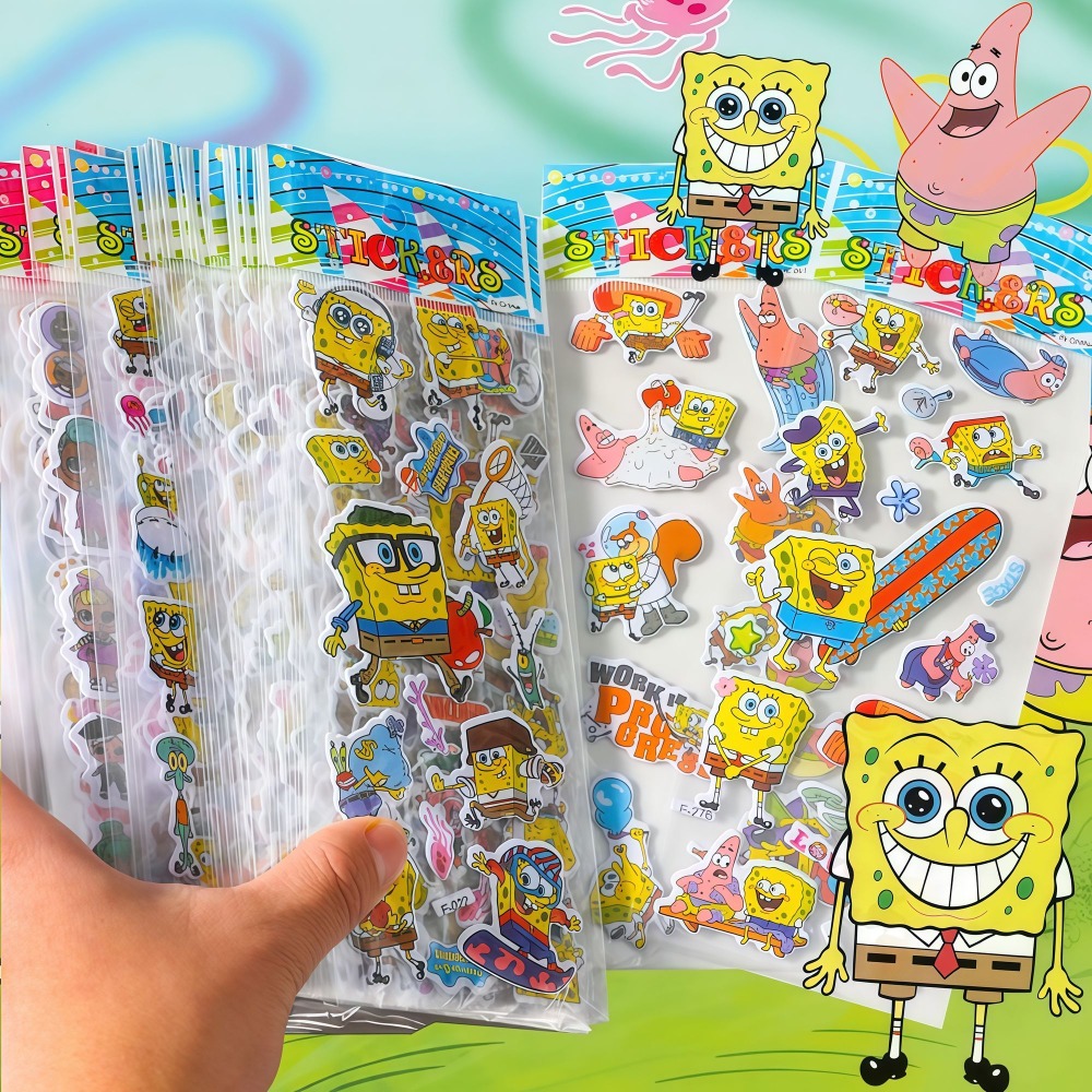 12 Paket Stiker 3D SpongeBob - - Kids First Education ulasan dan harga
