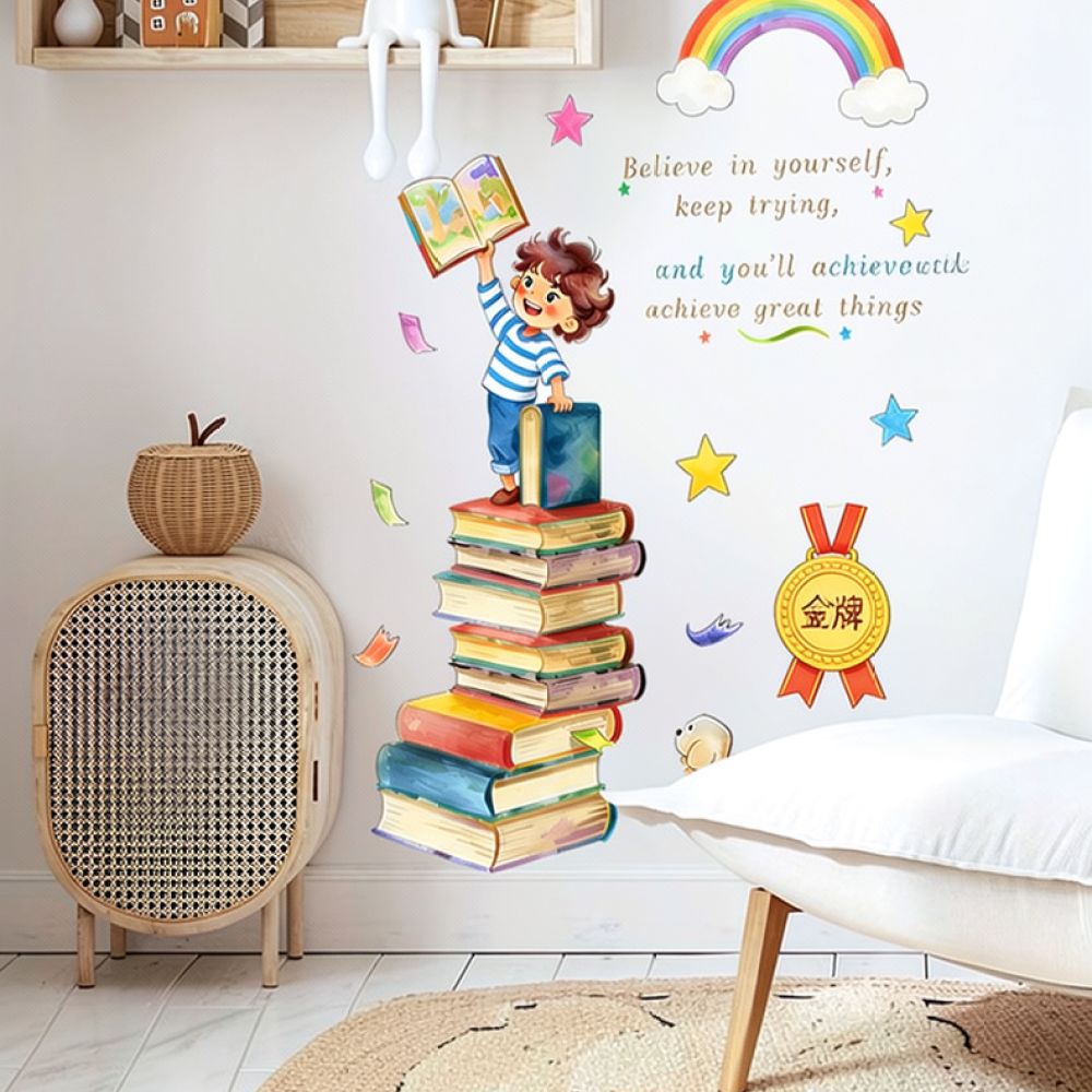 Stiker Dinding dengan Frasa Mo - Kids Education Motivation ulasan dan harga