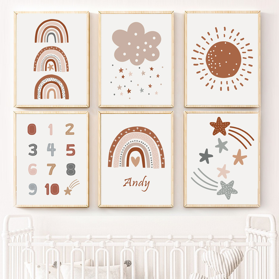 Poster Kanvas Bergaya Boho unt - Kids Education Name ulasan dan harga